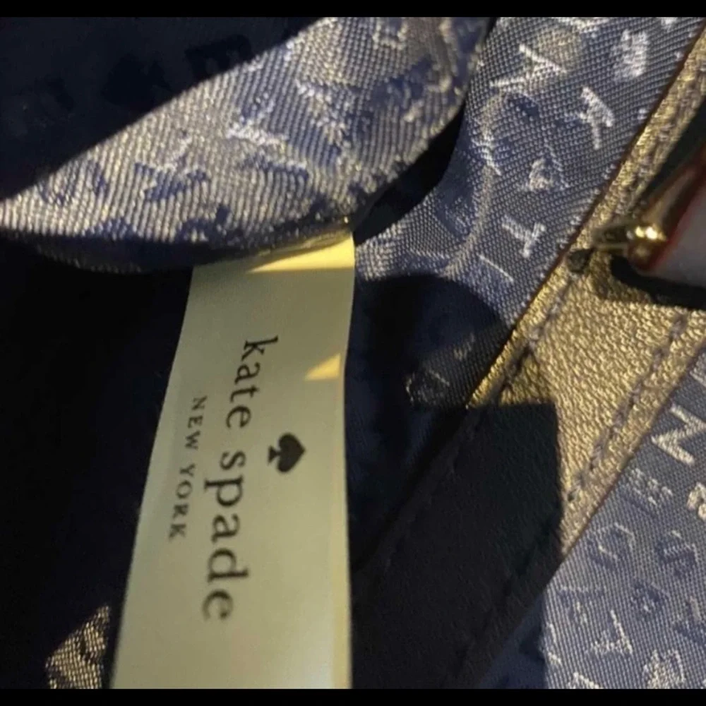 ♠️ Kate Spade ♠️ Hamilton Heights Cody Navy “Off Shore” Leather Backpack - Picture 6 of 8